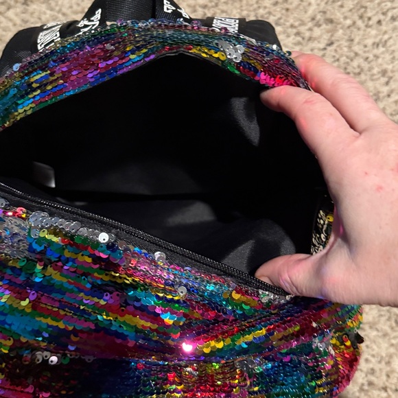 PINK Victoria’s Secret multicolored flip sequins backpack with 3 large openings - Picture 6 of 10